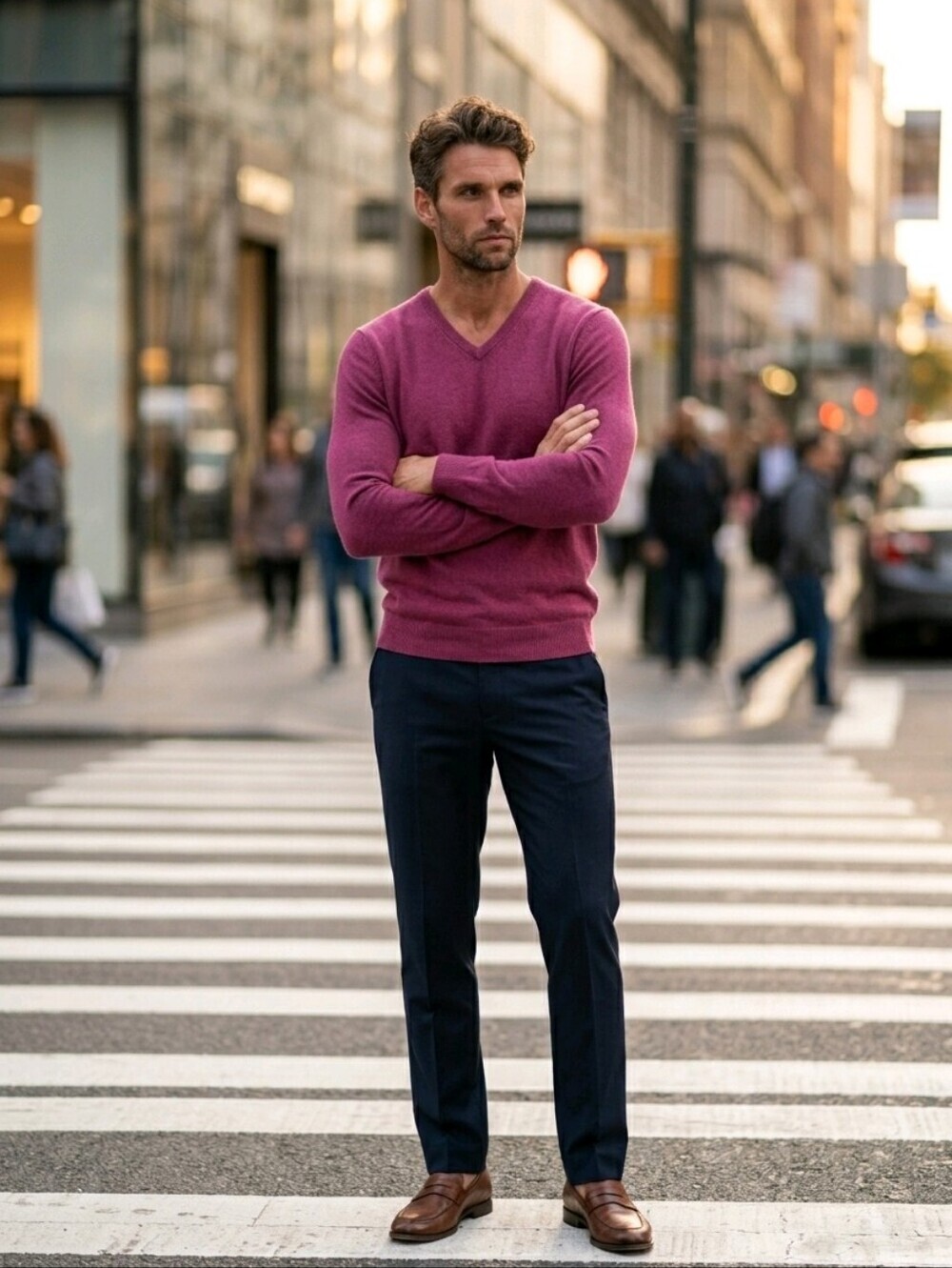 Men's 100% Cashmere Size Large Deep Purple Shade Club Room